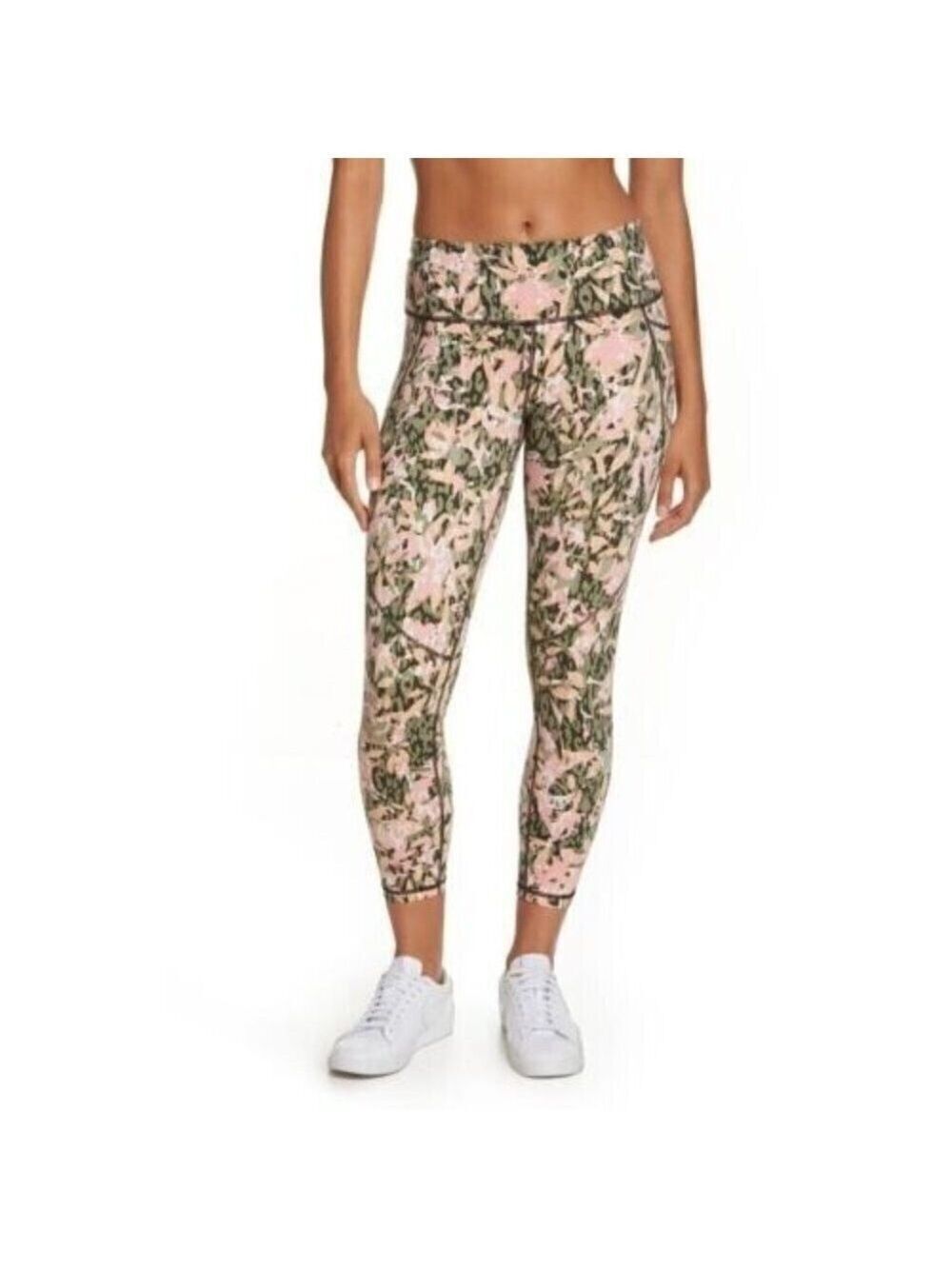 SWEATY Betty BNWOT "Power" Tights Sz 2XS New Pull on Floral Pink/Green